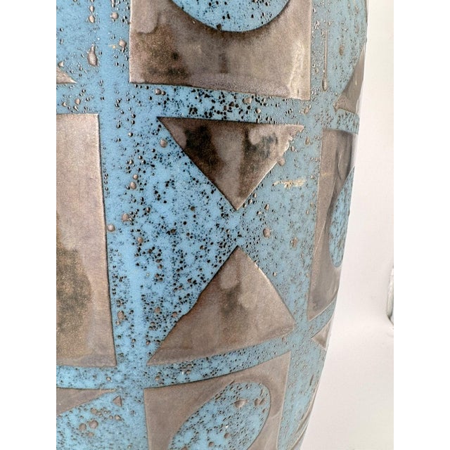 Blue Brutalist Ankara Floor Vase by Heinz Siery for Carstens Tönnieshof, 1960s For Sale - Image 8 of 18