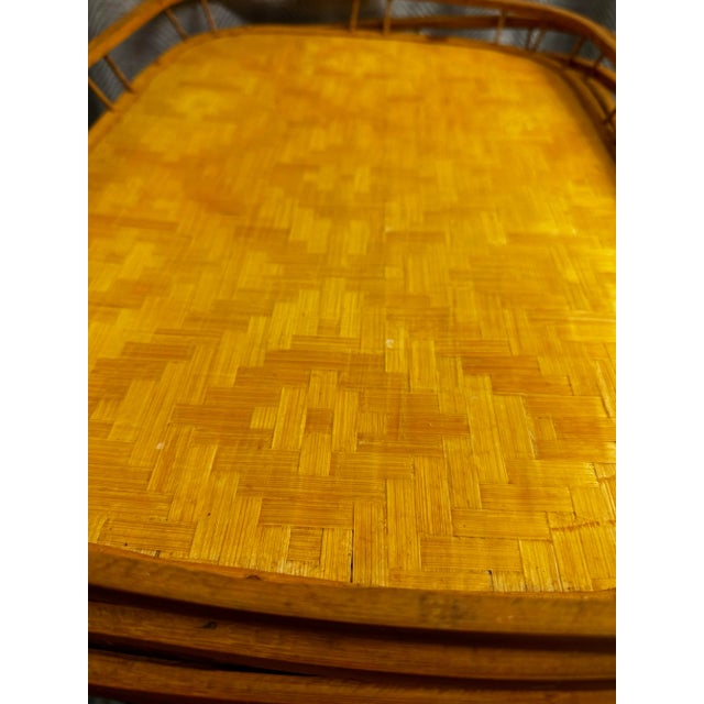 Bamboo Trays S/4 For Sale - Image 4 of 4