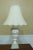 White 1980s Mosaic Urn Style Chic Table Lamp W. Shade For Sale - Image 8 of 8