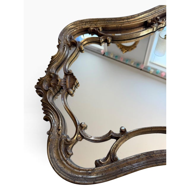 Bassett Mirror Company Old World Hermosa Wall Mirror in Gold Leaf M2968 For Sale In Portland, ME - Image 6 of 7
