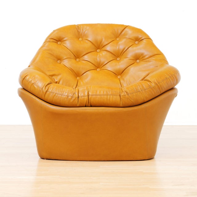 Sculptural 1970s Tufted Camel Lounge Chair & Sofa Set For Sale In Los Angeles - Image 6 of 18