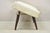 White Vintage Mid Century Modern Adjustable Ottoman Footstool With Wooden Legs For Sale - Image 8 of 10