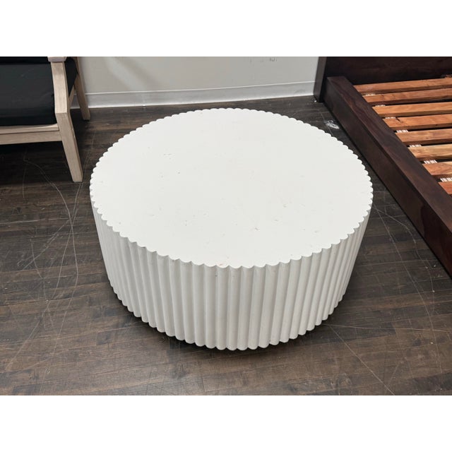 Williams Sonoma Tropea Fluted Round Coffee Table For Sale - Image 9 of 12