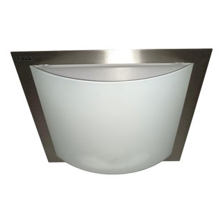 Mid-Century Modern Minimalist Architectural Murano Opaline Glass Wall Light, Ruggiu-Italy, 1990s For Sale