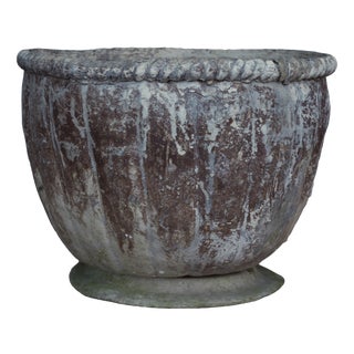 Antique Handmade Lead Planter For Sale