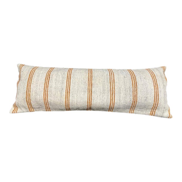 Turkish Hemp Pillow Cushion Natural Beige Brown Cushion Cover 14x40 For Sale