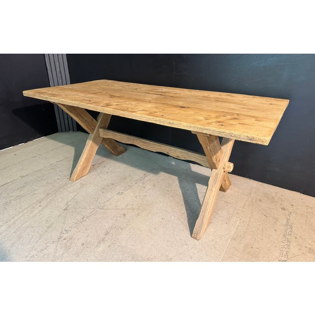 X Legs Farmhouse Dining Table in Oak, 1900s For Sale - Image 17 of 17