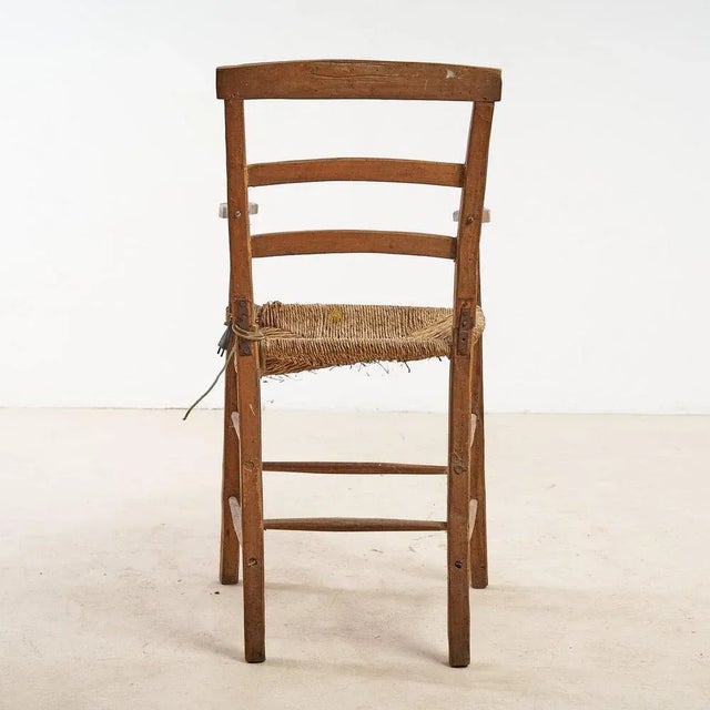 Tall Vintage Straw Chair For Sale - Image 3 of 5