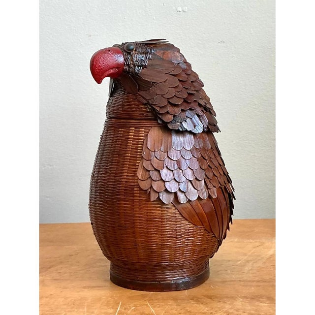 Vintage Shanghai Weave Parrot Basket For Sale In West Palm - Image 6 of 12