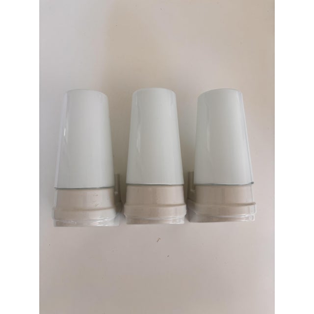 White Porcelain & Opaline Glass Model 6080 Wall Lights by Sigvard Bernadotte for Ifö, 1960s, Set of 3 For Sale - Image 11 of 11