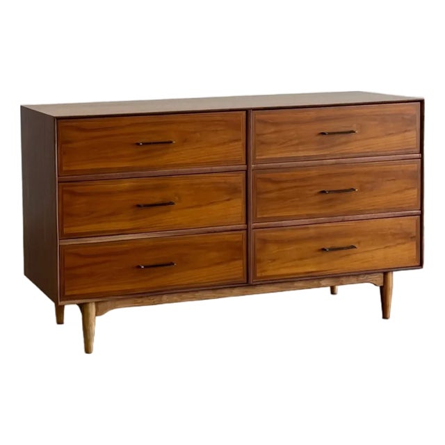 1960s Mid Century Walnut Lowboy Dresser by Ramseur For Sale