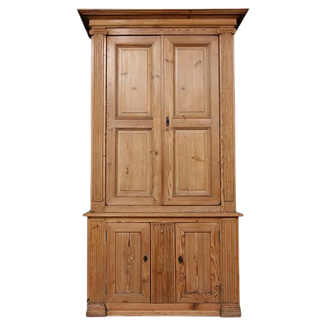 19th Century Pine Bookcase Cabinet For Sale
