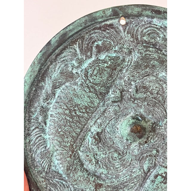 Turquoise Antique Ming Style Chinese Brass Mirrors Set of Four For Sale - Image 8 of 8