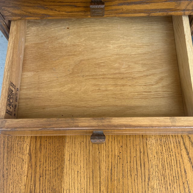 Vintage Brandt Furniture Ranch Oak Step Tables With Draws For Sale - Image 9 of 11