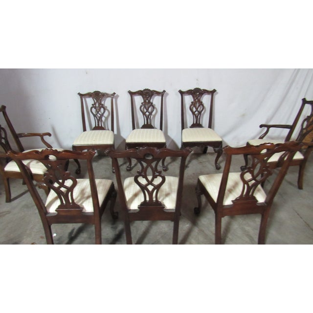 Chippendale 1980s Henredon Rittenhouse Chippendale Mahogany Dining Chairs – Set of 8 For Sale - Image 3 of 9