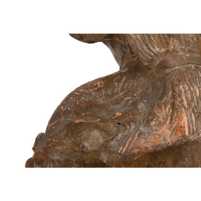 French Antique Terracotta Bust of Compte D’Artois by Fernand Cianciani For Sale - Image 15 of 18