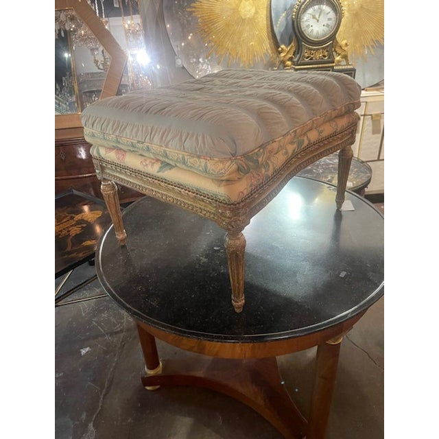 19th C. French Louis XVI Giltwood Ottoman For Sale In Dallas - Image 6 of 10
