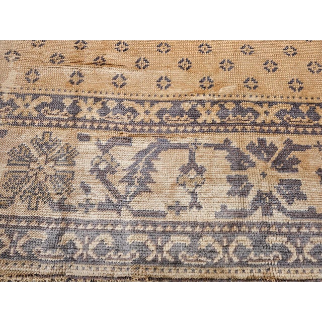 Art Deco Vintage Turkish Oushak Rug, Hand-Knotted Wool, Geometric Design, Camelhair, 15' X 18' For Sale - Image 3 of 18