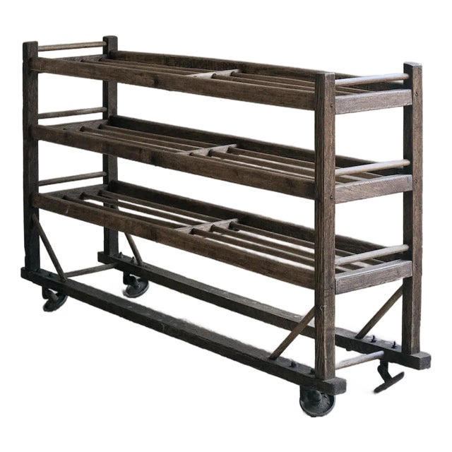 Vintage, Rustic Wooden Shoe Rack For Sale