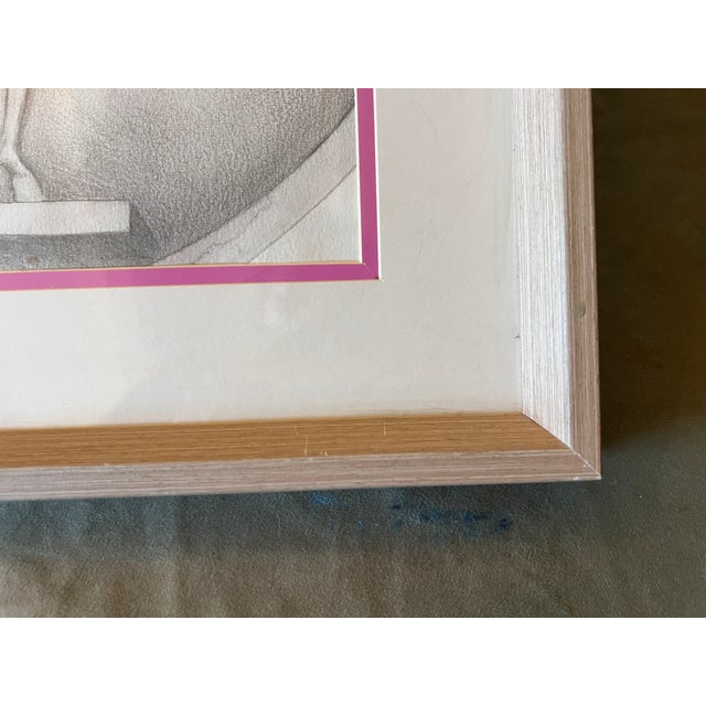 Framed Vintage Hand Drawing of Sforza Horse After a Leonardo Da Vinci's Sketch For Sale - Image 11 of 12