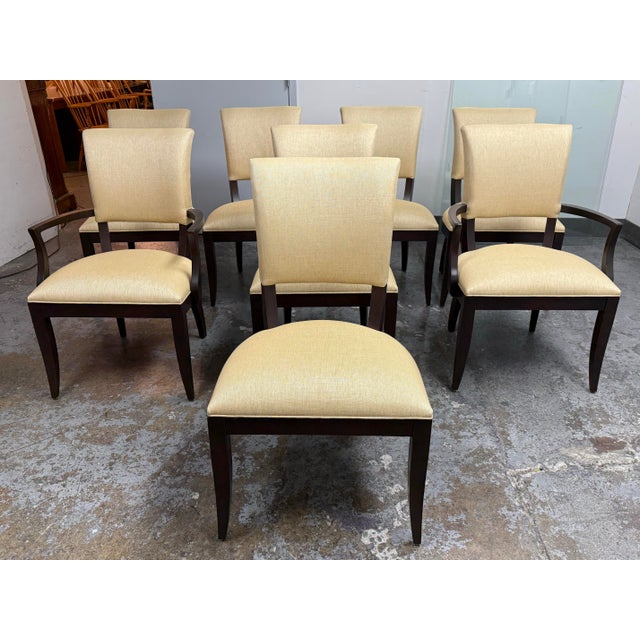Textile Ethan Allen Barrymore Dining Table + Drew Dining Chairs, Set of Nine For Sale - Image 7 of 12