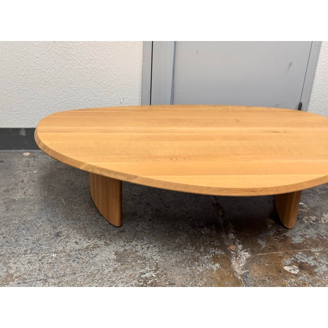 Bespoke Asymmetrical Natural Oak Coffee Table For Sale - Image 9 of 12