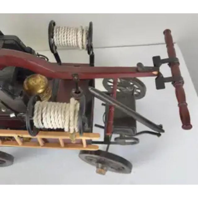 19th C Antique Iron & Wood Fire Engine Large Model or Sculpture For Sale - Image 13 of 13