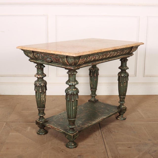French Marble Top Pastry Table For Sale - Image 6 of 11