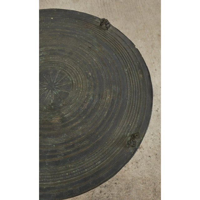Southeast Asian Bronze Rain Drum Side Table For Sale - Image 9 of 13