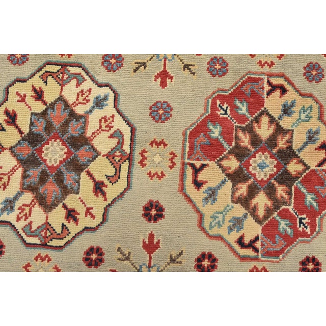 Textile Kazak Runner 2’8” X 9’5” Gray Wool Tribal Hand-Knotted Oriental Rug For Sale - Image 7 of 13