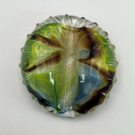 Small Cowrie Shell Paperweight, Seashell Glass Sculpture/Figurine (Vintage Art Glass) For Sale - Image 4 of 14