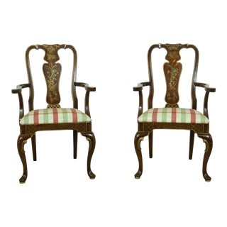 Hickory Chinoiserie Decorated Mahogany Armchairs - a Pair For Sale
