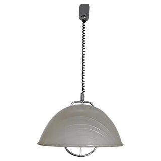 Adjustable Double Flame Ceiling Lamp with Chrome Metal Mount, 1970s For Sale