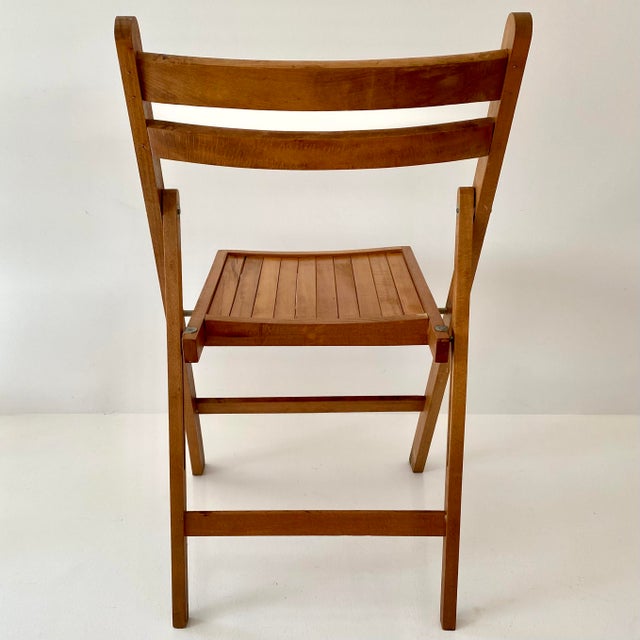 Striking Mid Century Solid Wood Folding Chairs. Made in Yugoslavia For Sale In New York - Image 6 of 13