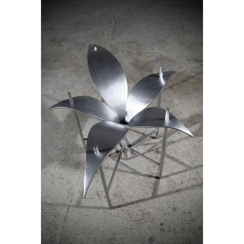 Coffee Table for a Botanist in Steel and Glass by Frederic Gaillard For Sale - Image 6 of 8