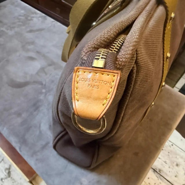 A 2006 Louis Vuitton Antigua Cabas Gm Brown Cotton Tote Bag For Sale - Image 10 of 16