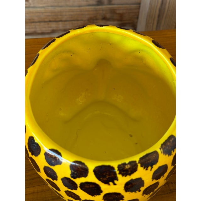Ceramic Vintage Italian Glazed Ceramic Leopard Head Cachepot by Rosenthal Netter For Sale - Image 7 of 10