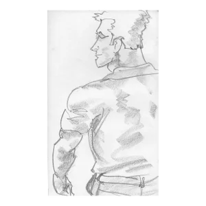 1990s Figure Drawing of Man