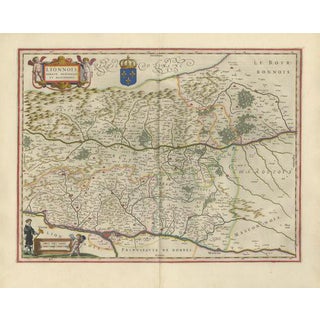 Antique Blaeu Map of Lyonnais, Forez, Beaujolais & Mâconnais, 1642 For Sale