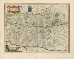 Antique Blaeu Map of Lyonnais, Forez, Beaujolais & Mâconnais, 1642