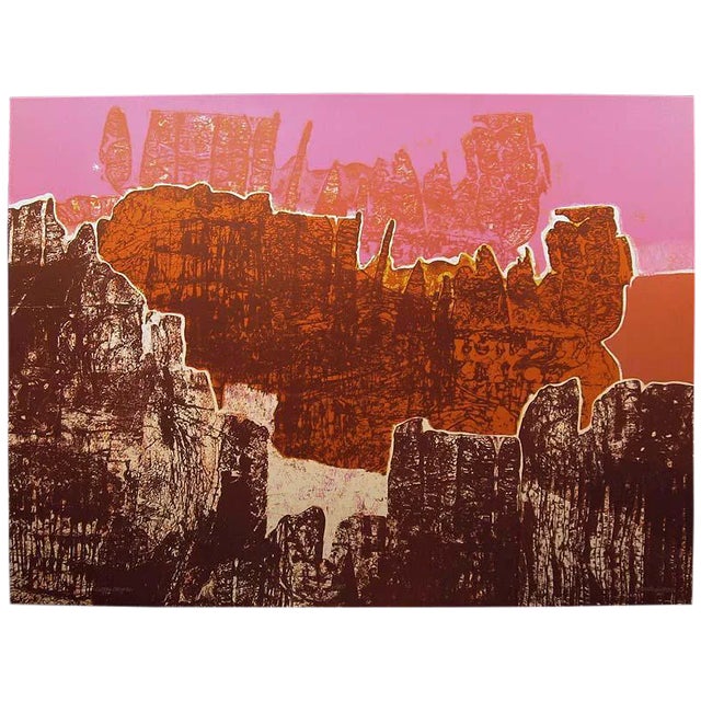 Maxine Masterfield "Craggy Canyons" Signed Numbered Lithograph 1983 Unframed For Sale