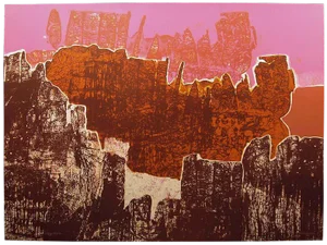 Maxine Masterfield "Craggy Canyons" Signed Numbered Lithograph 1983 Unframed