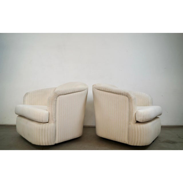 1970s 1970’s Postmodern Swivel Lounge Chairs - A Pair For Sale - Image 5 of 12
