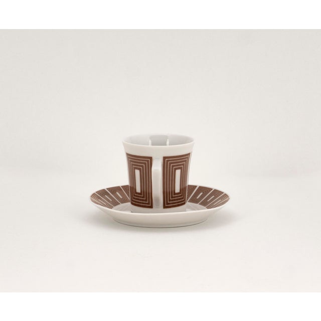 Mid-Century Modern Porcelain Coffee Cup by Fürstenberg, 1960s, Set of 2 For Sale - Image 4 of 9