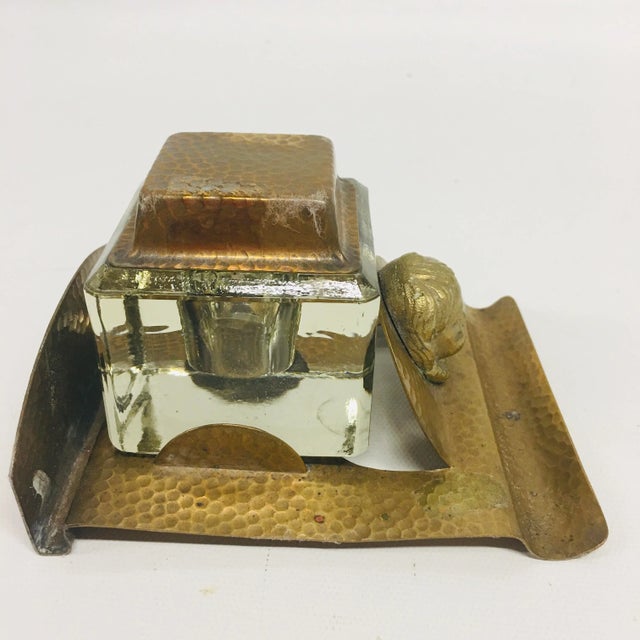 Victorian 1900s Victorian Bronze Cherub Inkwell For Sale - Image 3 of 6