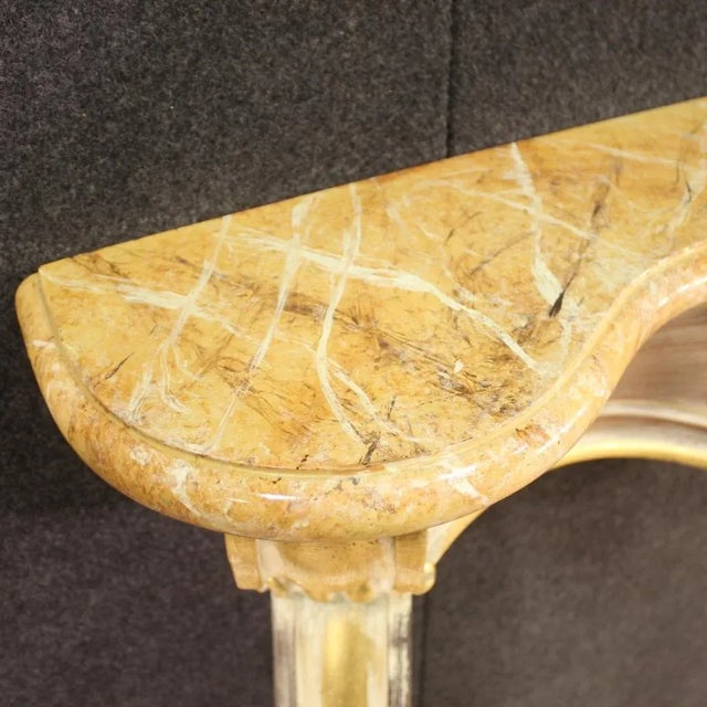 Scenic Italian Painted and Gilded Wooden Fireplace, 1980 For Sale - Image 8 of 13