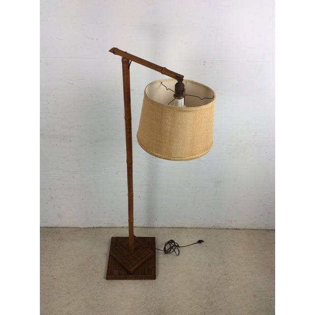 Vintage Rattan Floor Lamp With Shade For Sale - Image 9 of 18