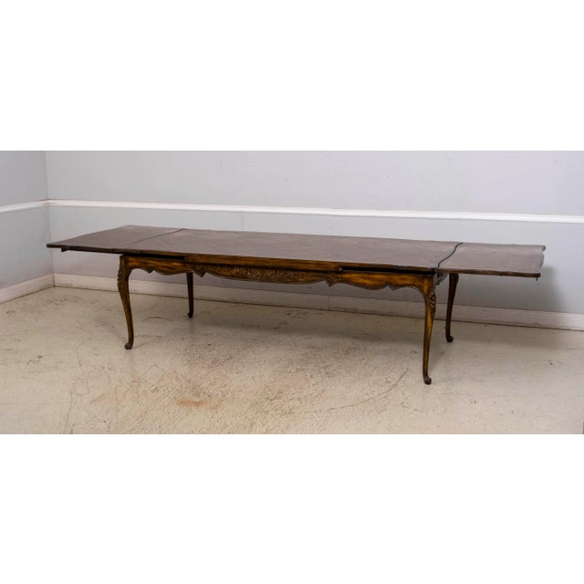 1970s French Style Parquet Top Refractory Dining Room Table For Sale - Image 5 of 15