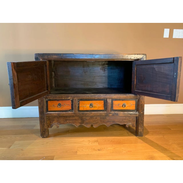 Antique Painted and Lacquered Chinese Chest For Sale In Los Angeles - Image 6 of 12