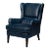 Classic Leather Wingback Chair Chateau Blue For Sale